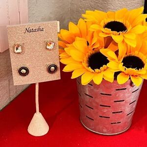 NWT Natasha 2 Pack Stud Earrings #JW7